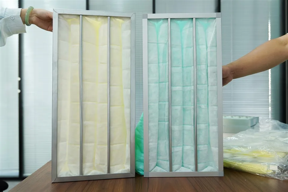 Sistem pengudaraan aluminium bingkai f7 f8 f9 poket penapis udara